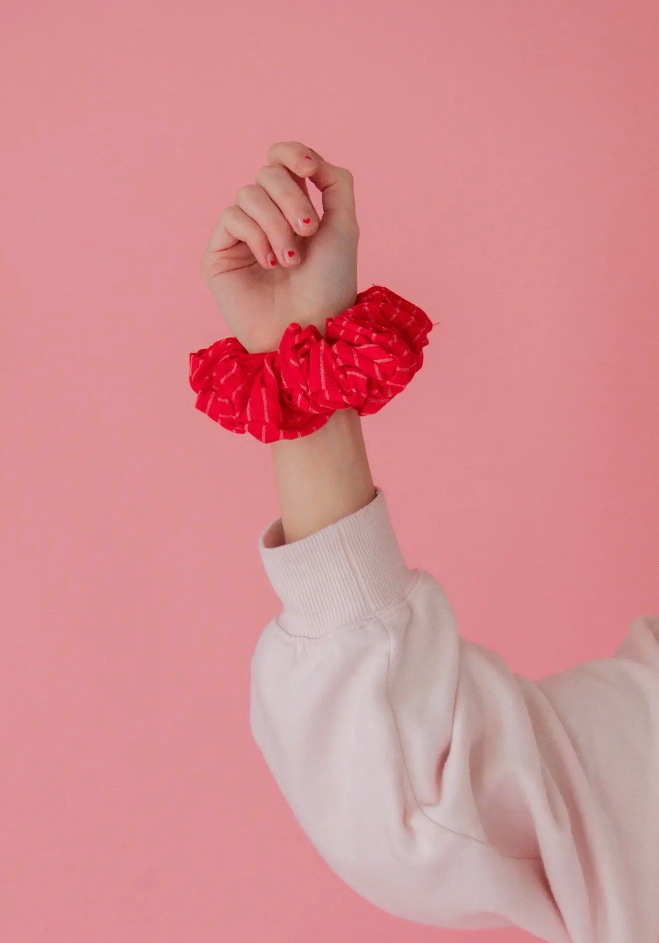 Red Striped Jumbo Scrunchie