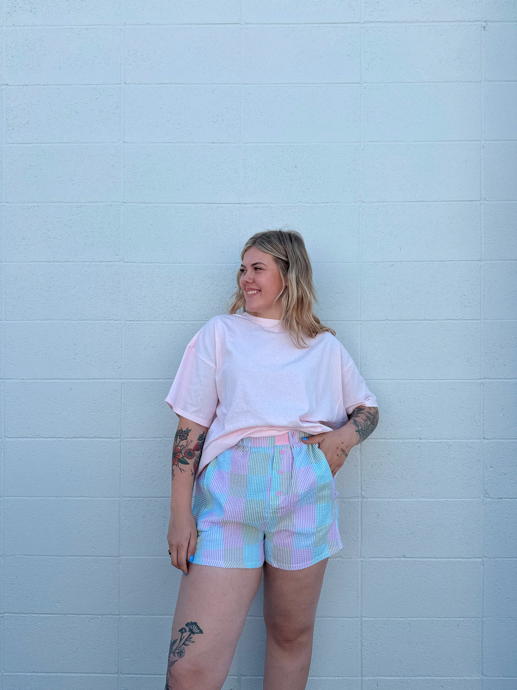 Pink Mix Checkered Boxer Shorts