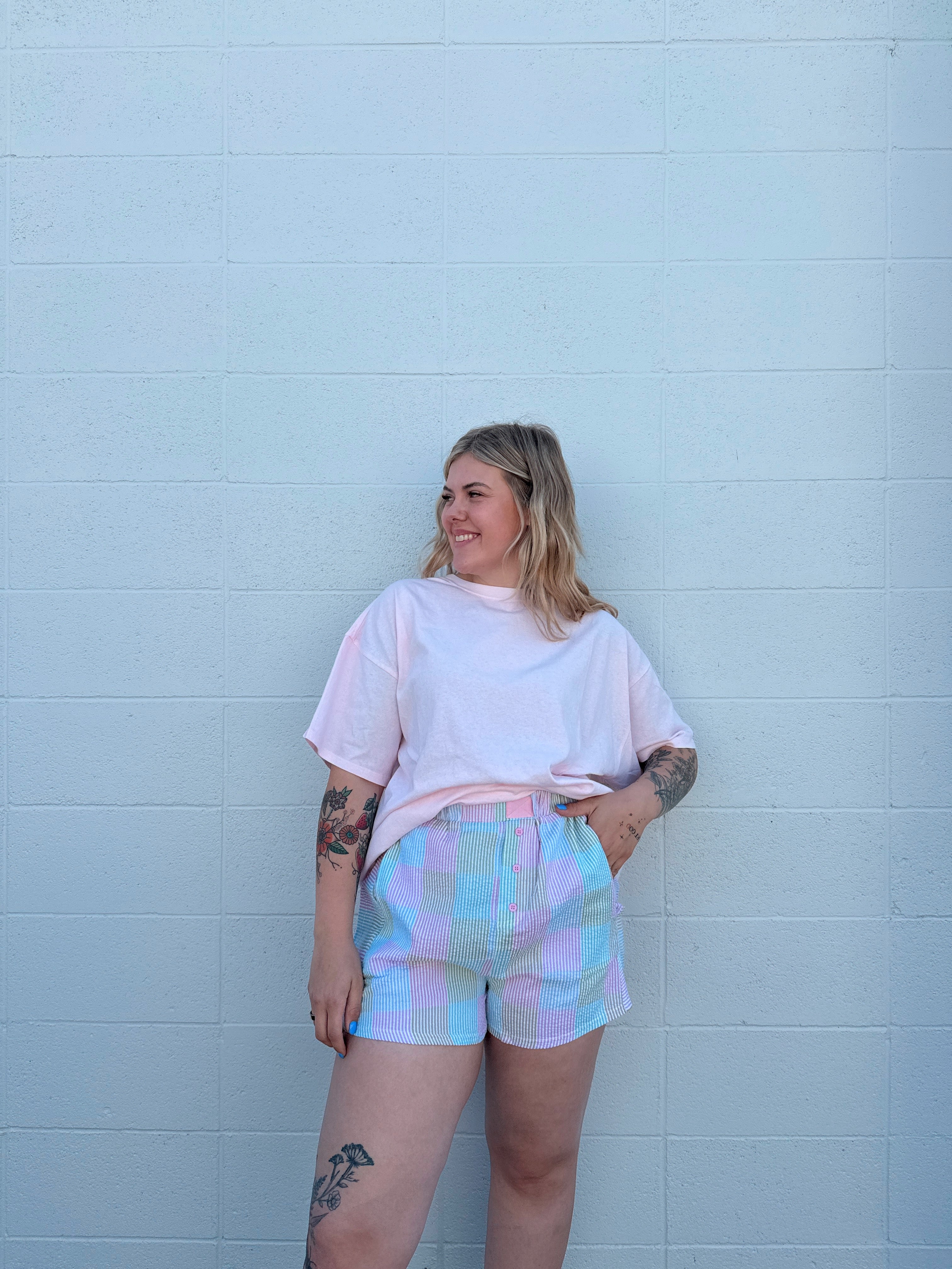 Pink Mix Checkered Boxer Shorts