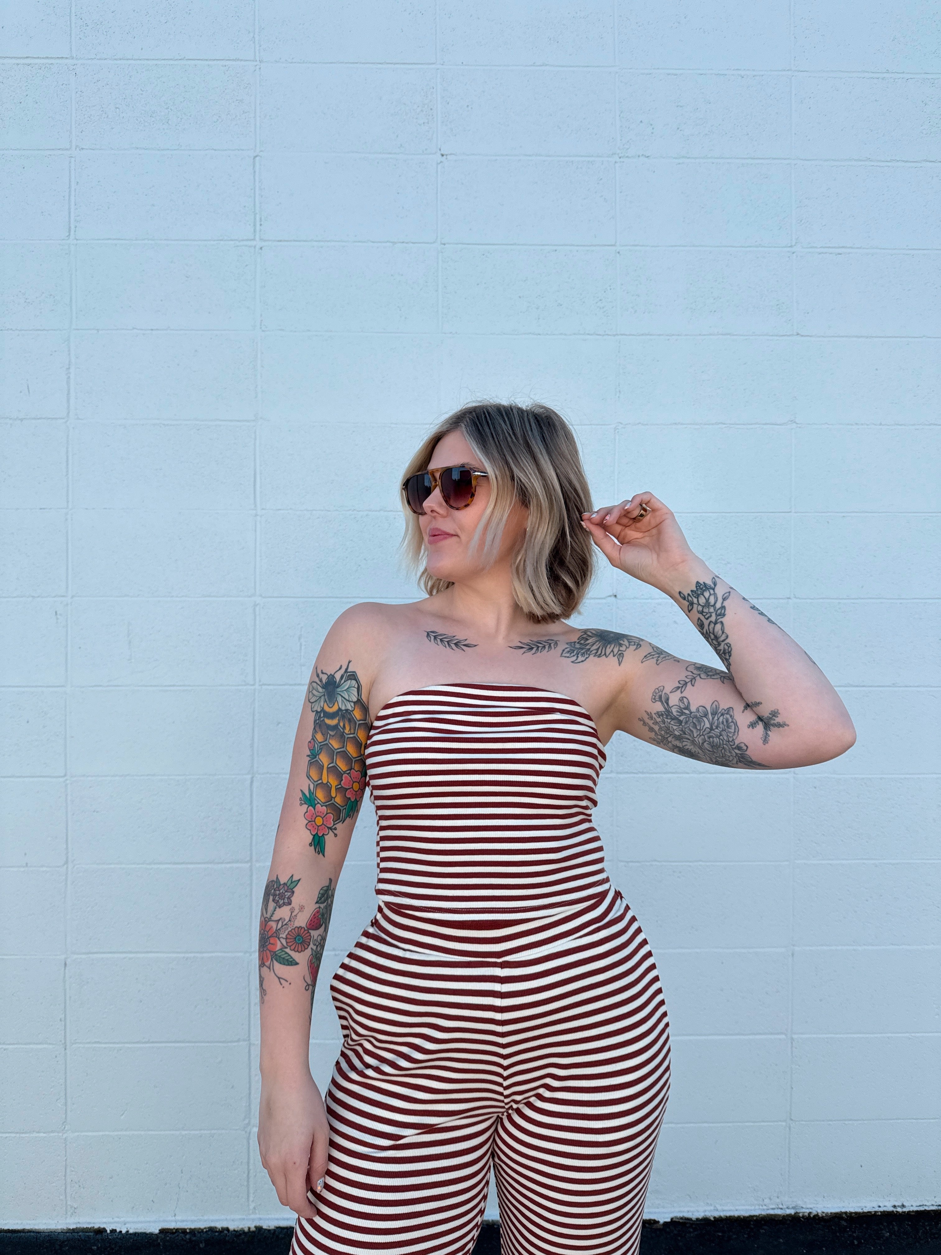 Coastline Brown Striped Set
