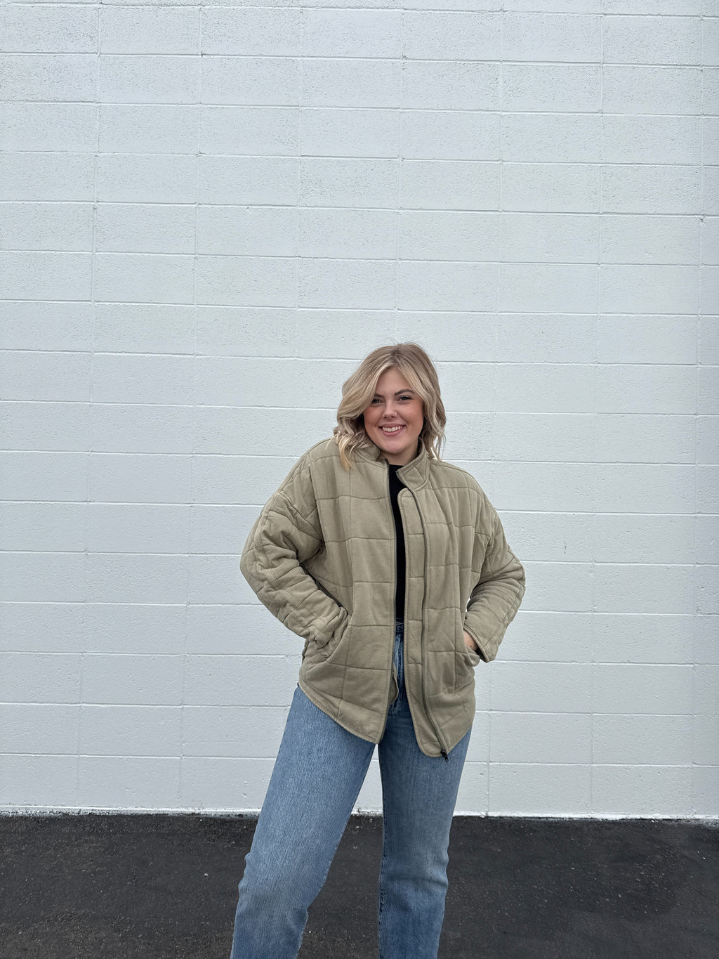 Wild + Free Quilted Jacket - Olive