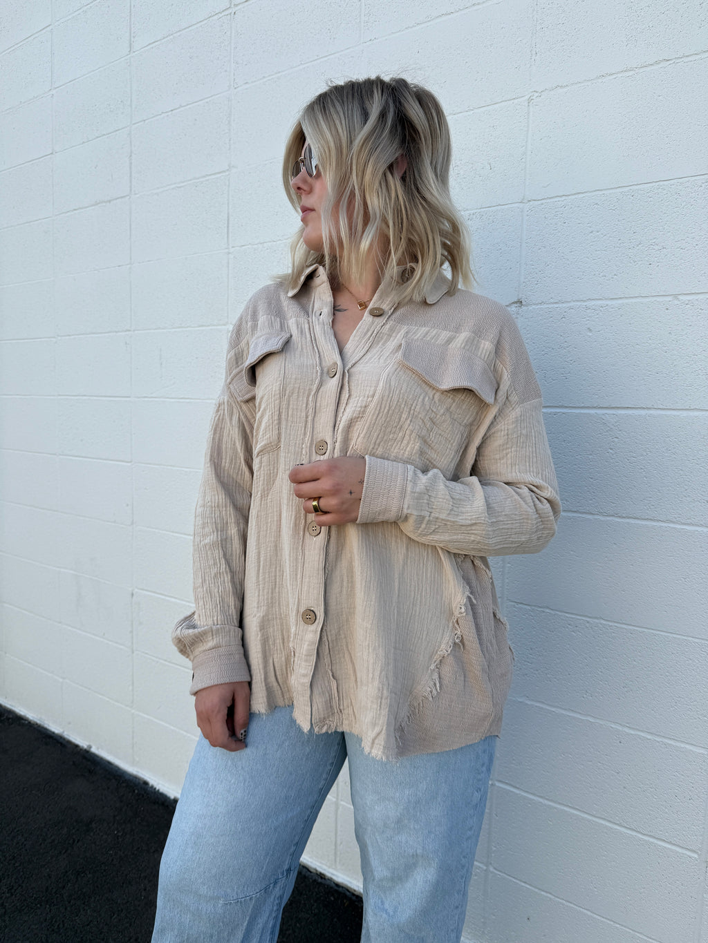 Mineral Washed Oversized Shacket