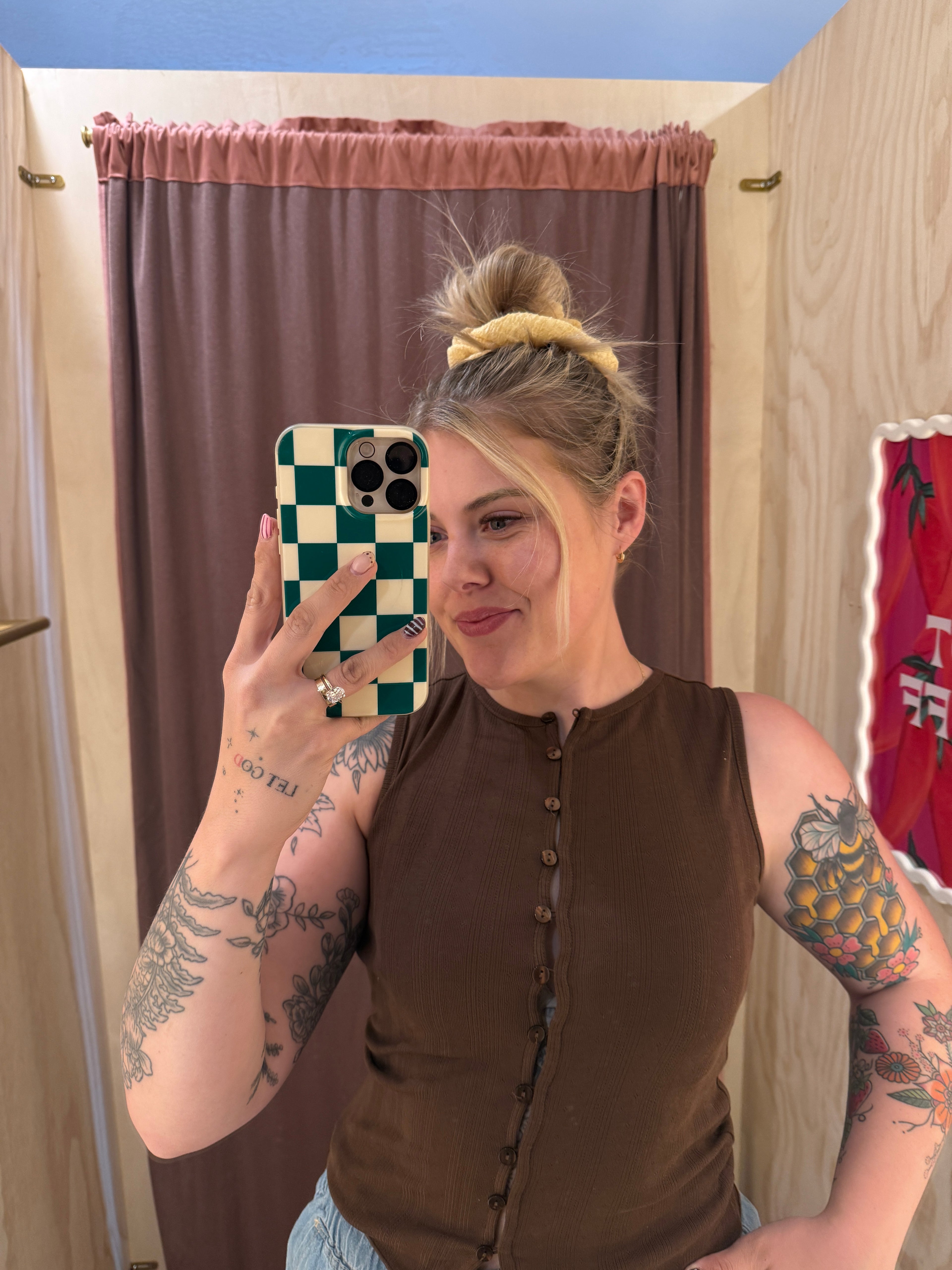 Pointelle Button Down Tanks (Multiple Colors)