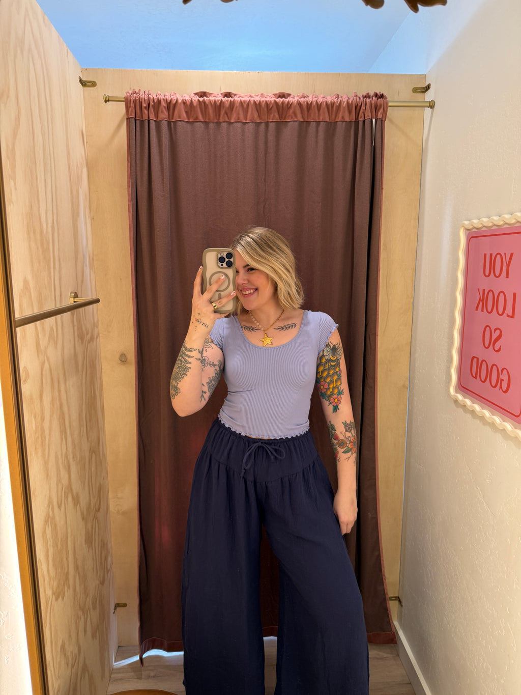 Errand Mode Wide Leg Gauze Pants