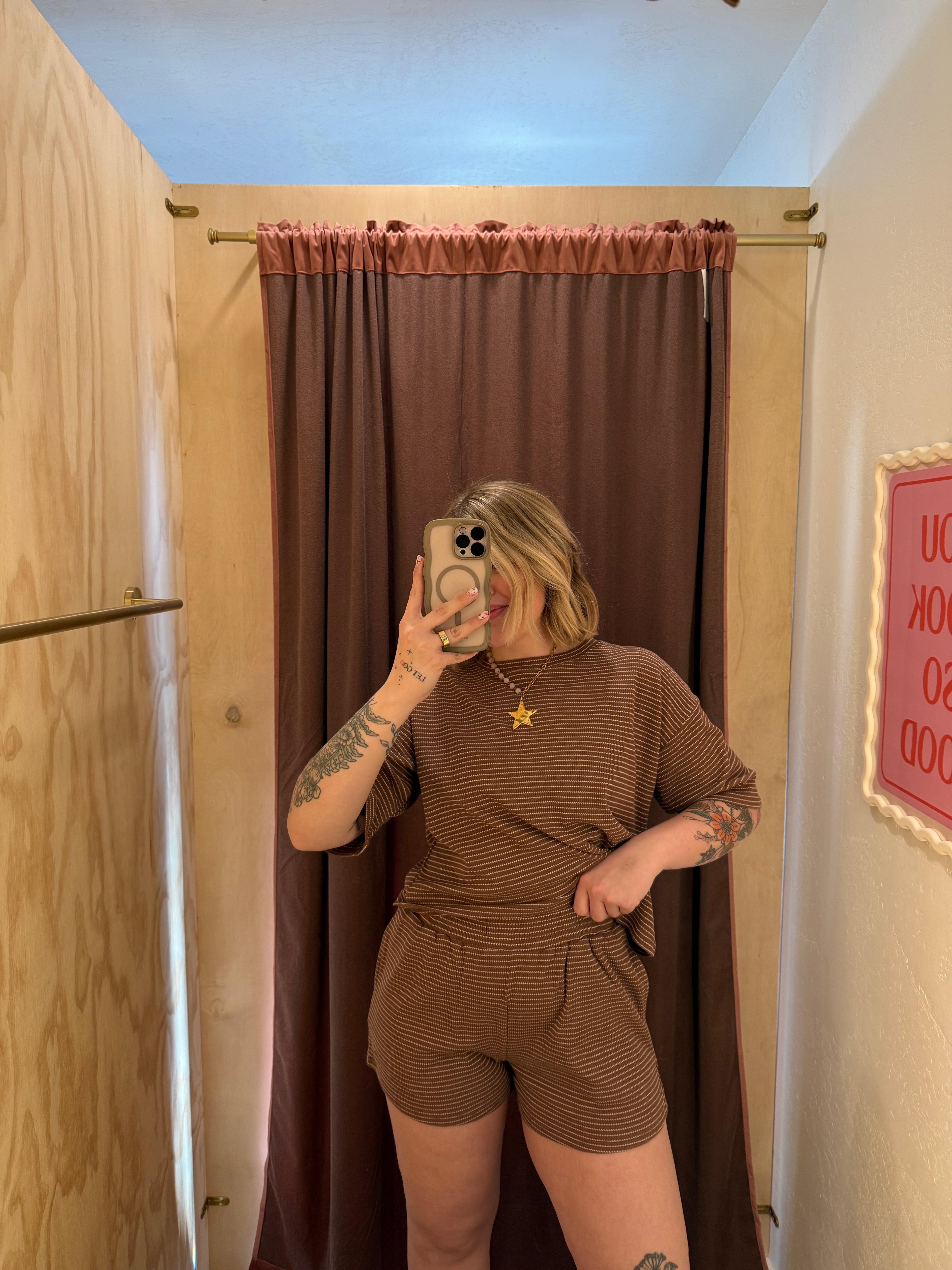 Striped Lounge Shorts & Top Set (multiple colors)