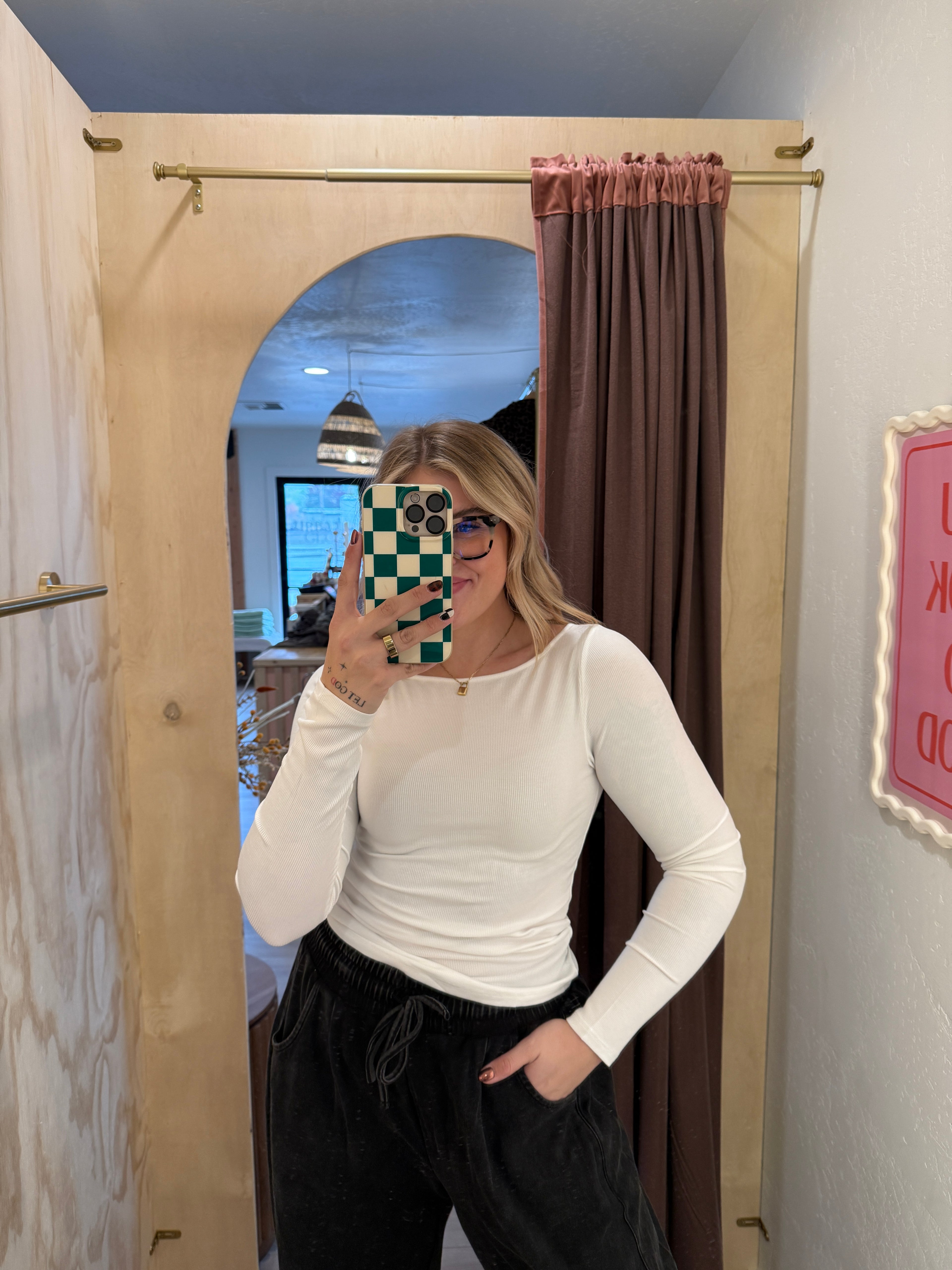 Barely There Boat Neck Ribbed Top (multiple colors)