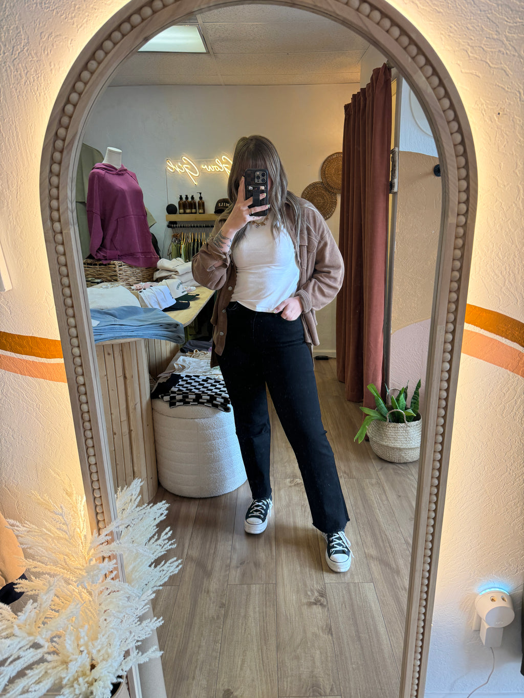 Black Cat High-Rise Wide Raw Hem Jeans