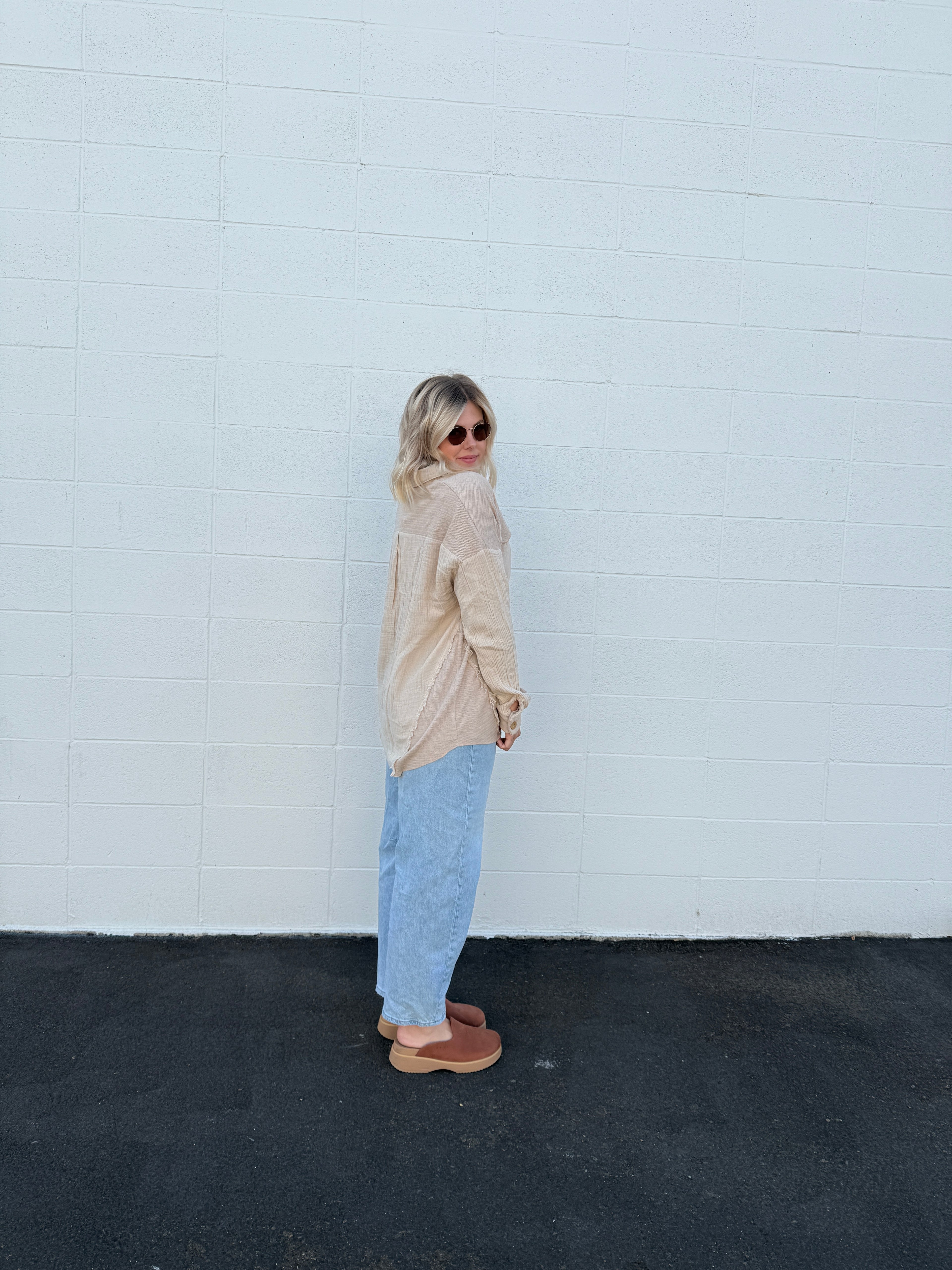 Mineral Washed Oversized Shacket