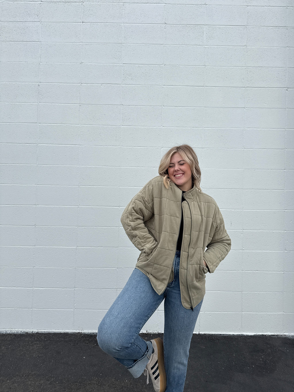 Wild + Free Quilted Jacket - Olive