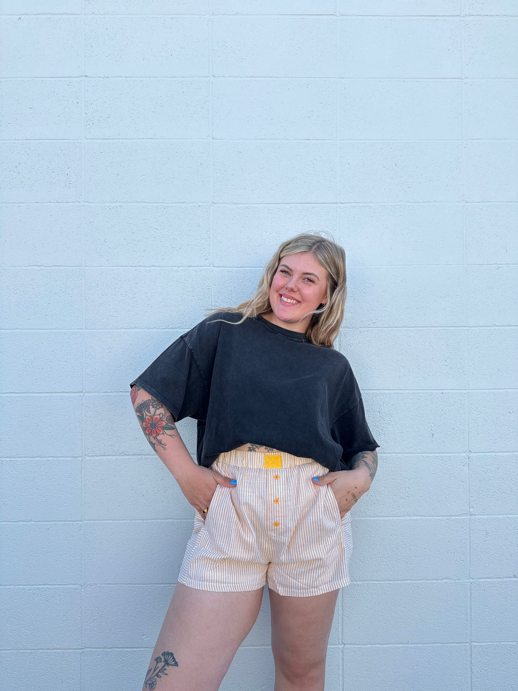 Yellow Striped Boxer Shorts