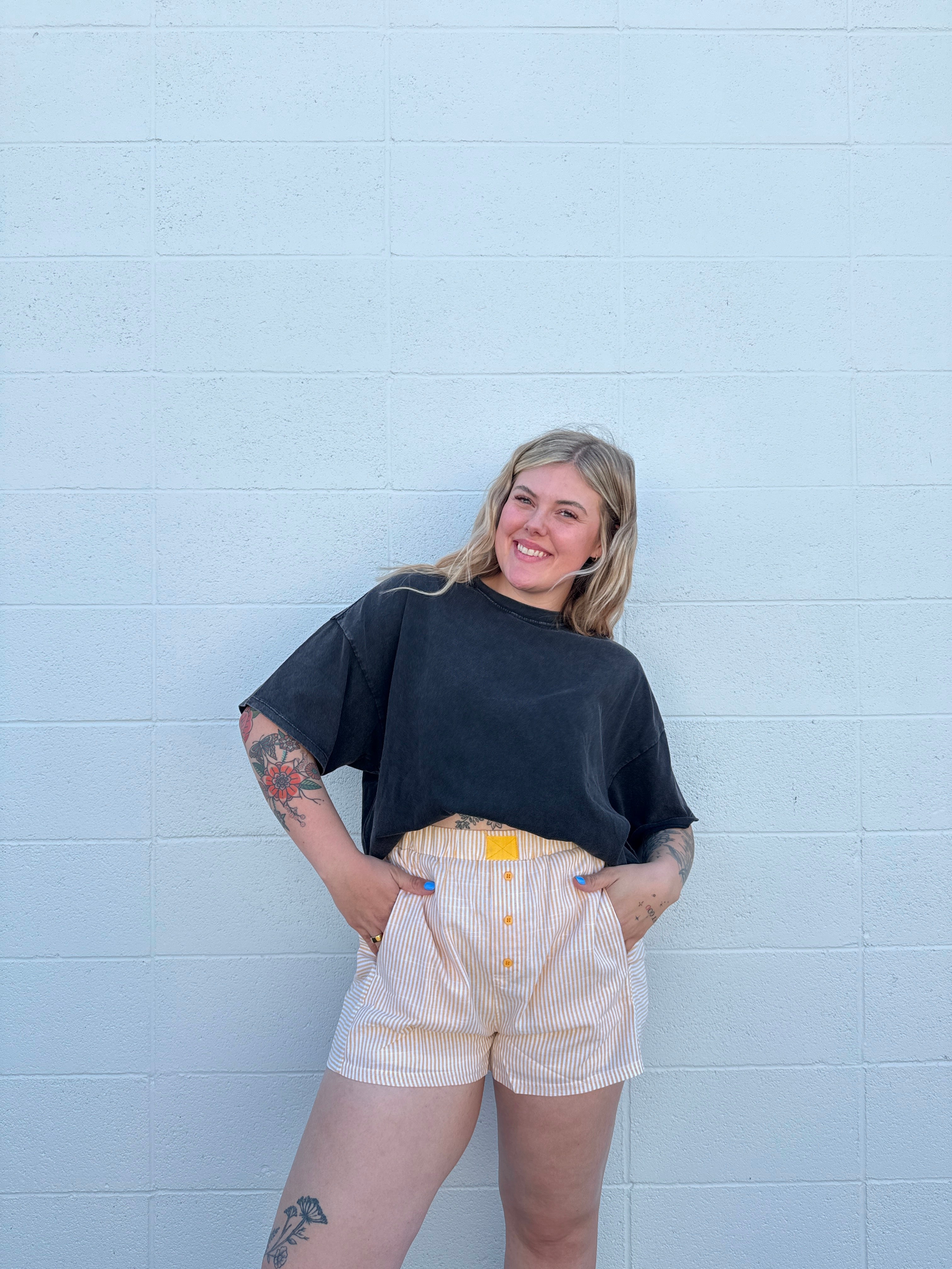 Yellow Striped Boxer Shorts