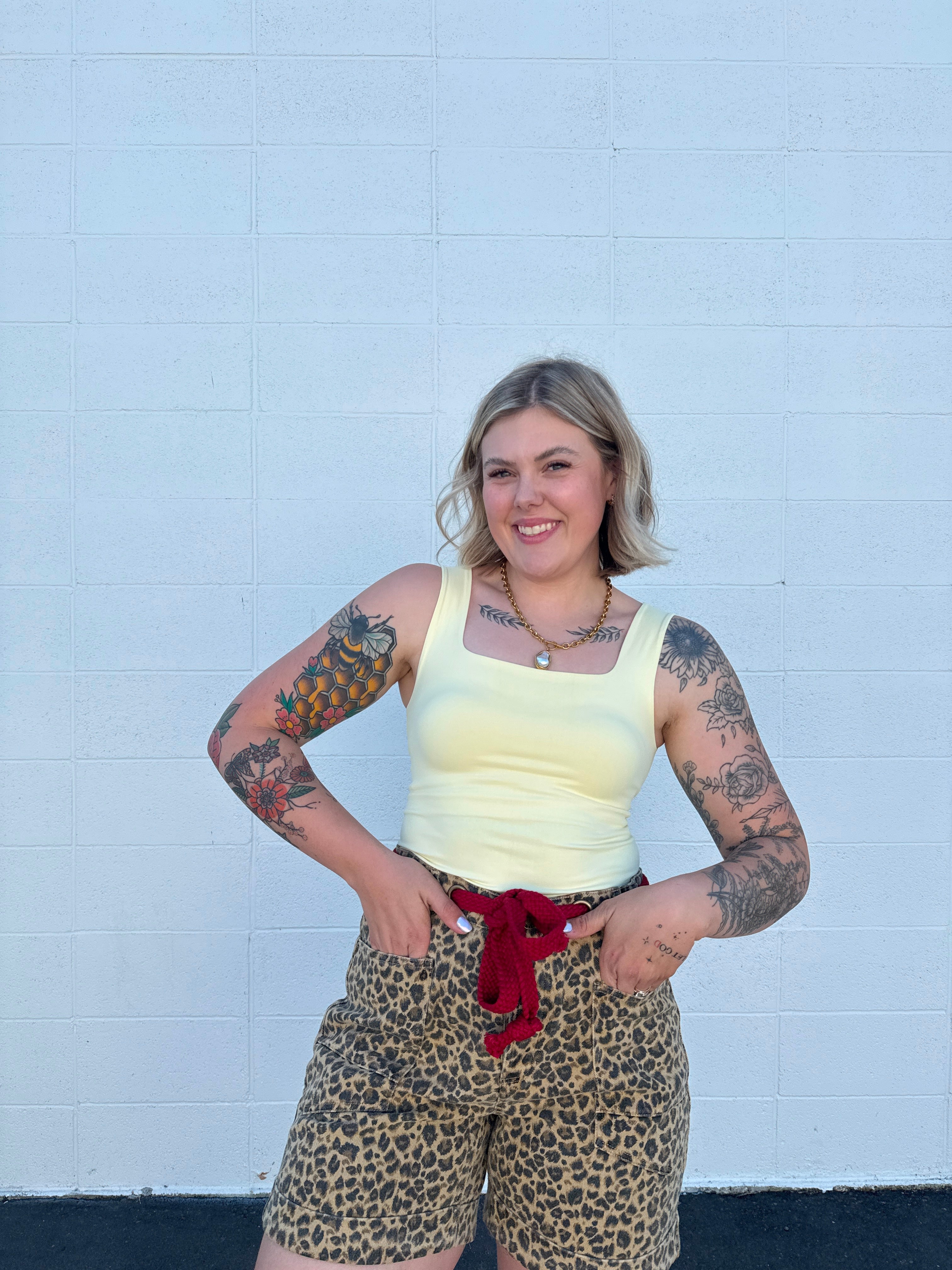 Double Lined Square Neck Tanks (Multiple Colors)