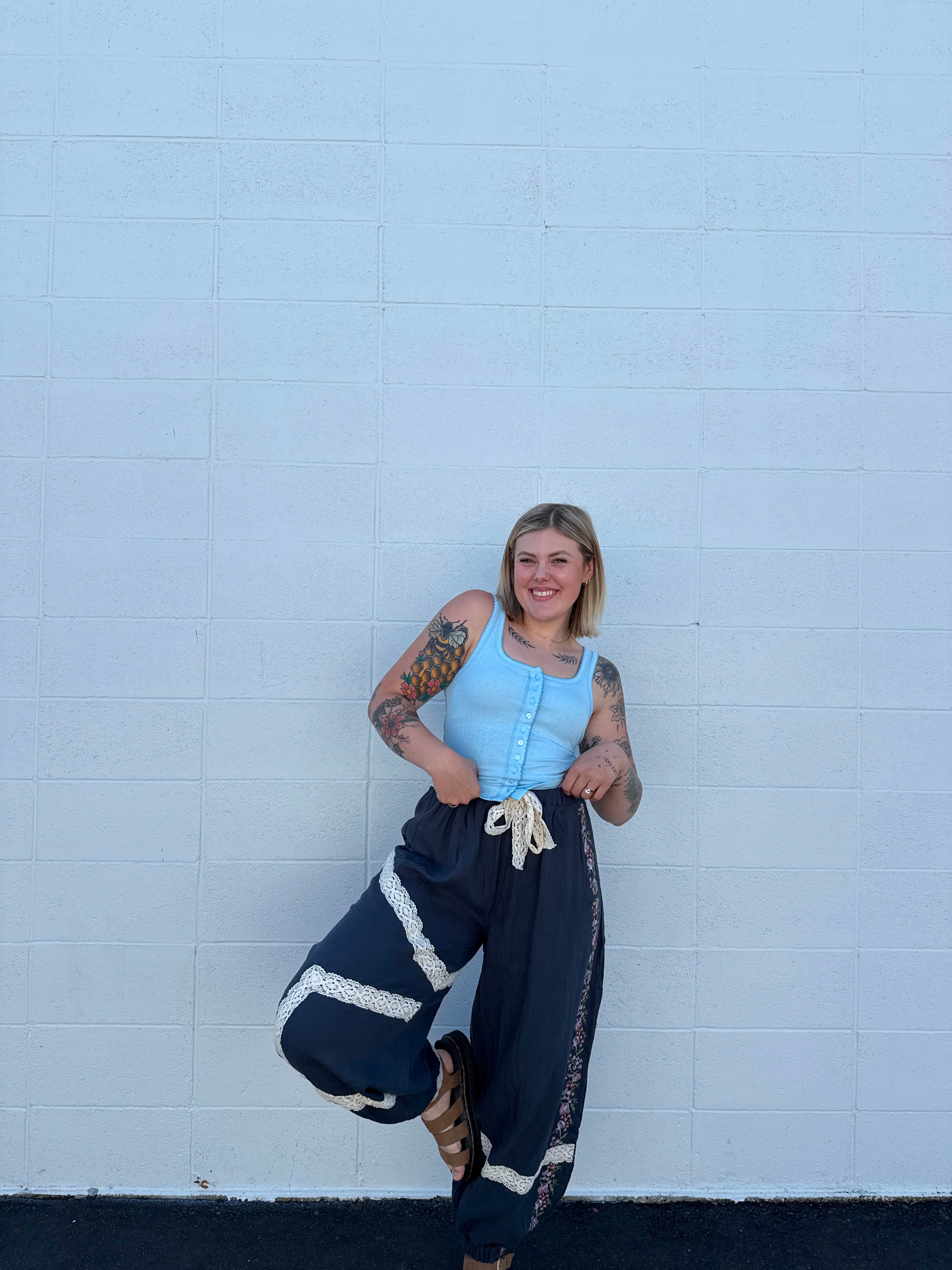 Moonlit Garden Gauze Joggers