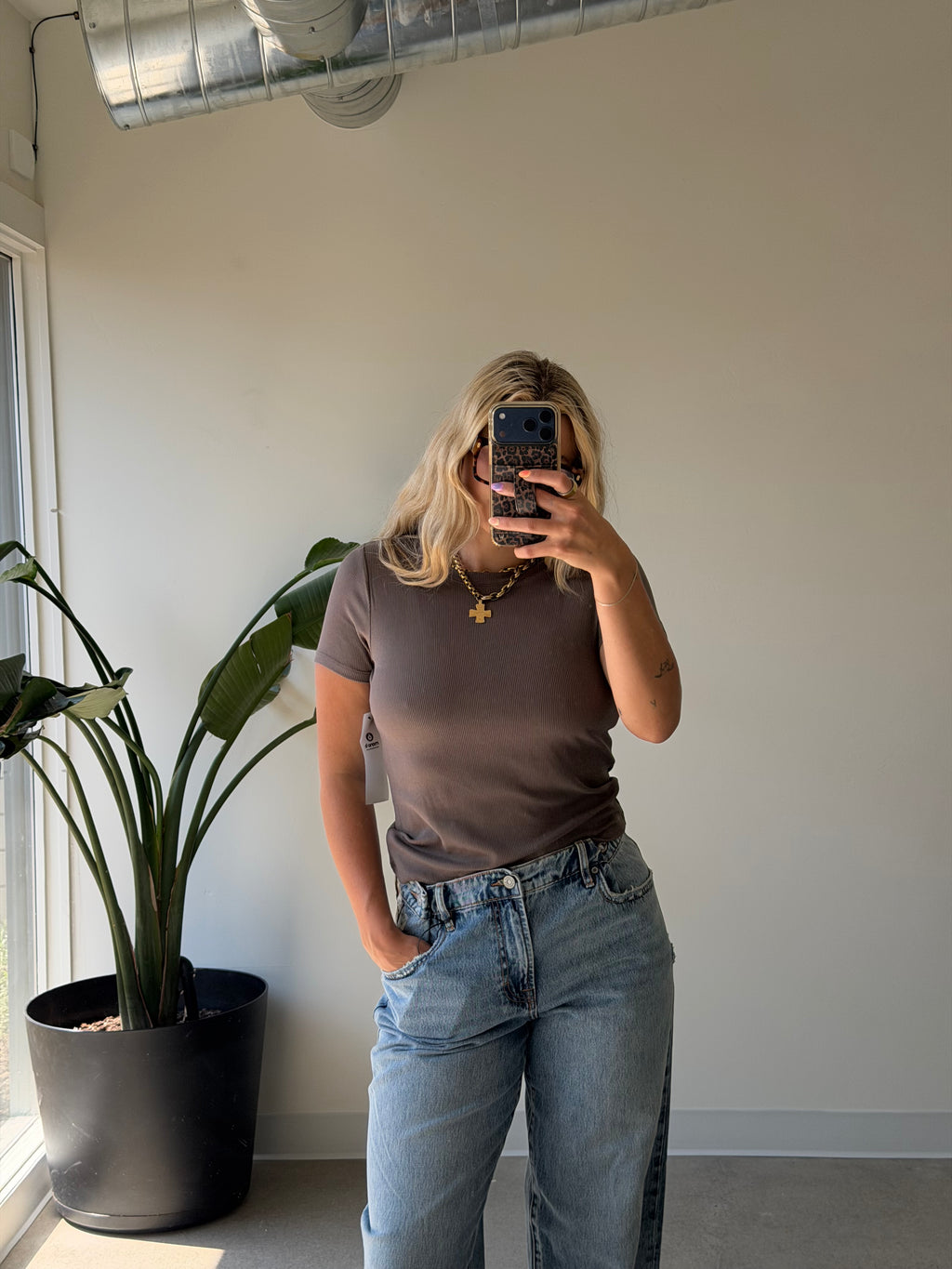 Essential Short-Sleeved Micro-Ribbed Athleisure Top