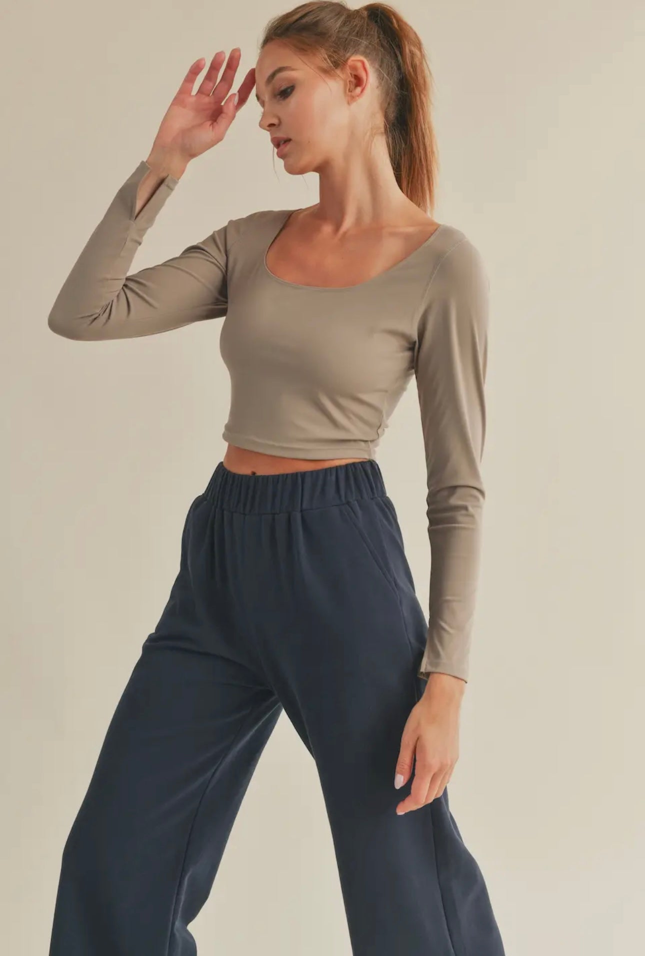 Taupe Seamless Long Sleeve