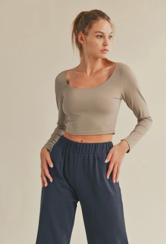 Taupe Seamless Long Sleeve