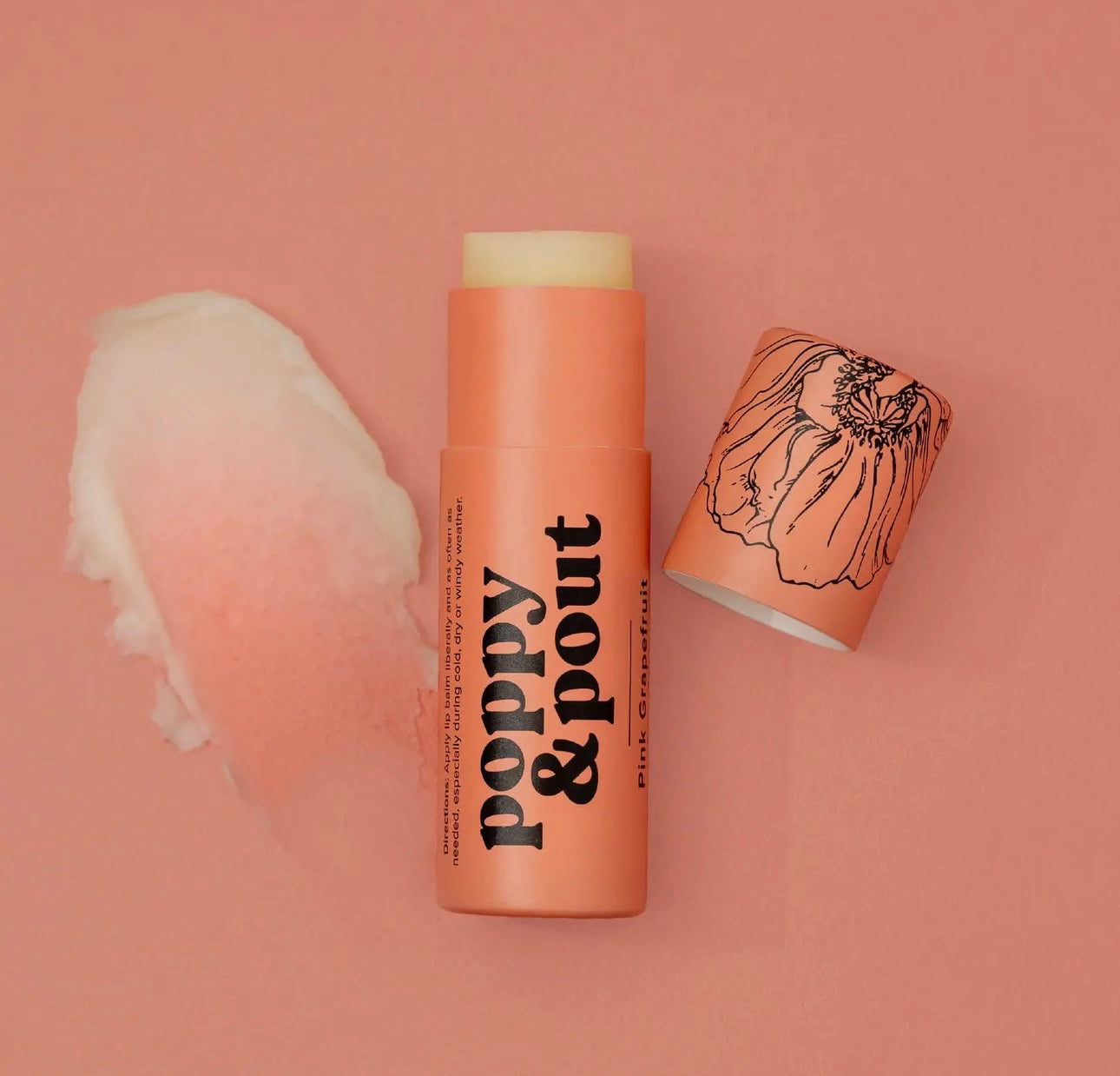 Poppy & Pout Lip Balm: Pink Grapefruit