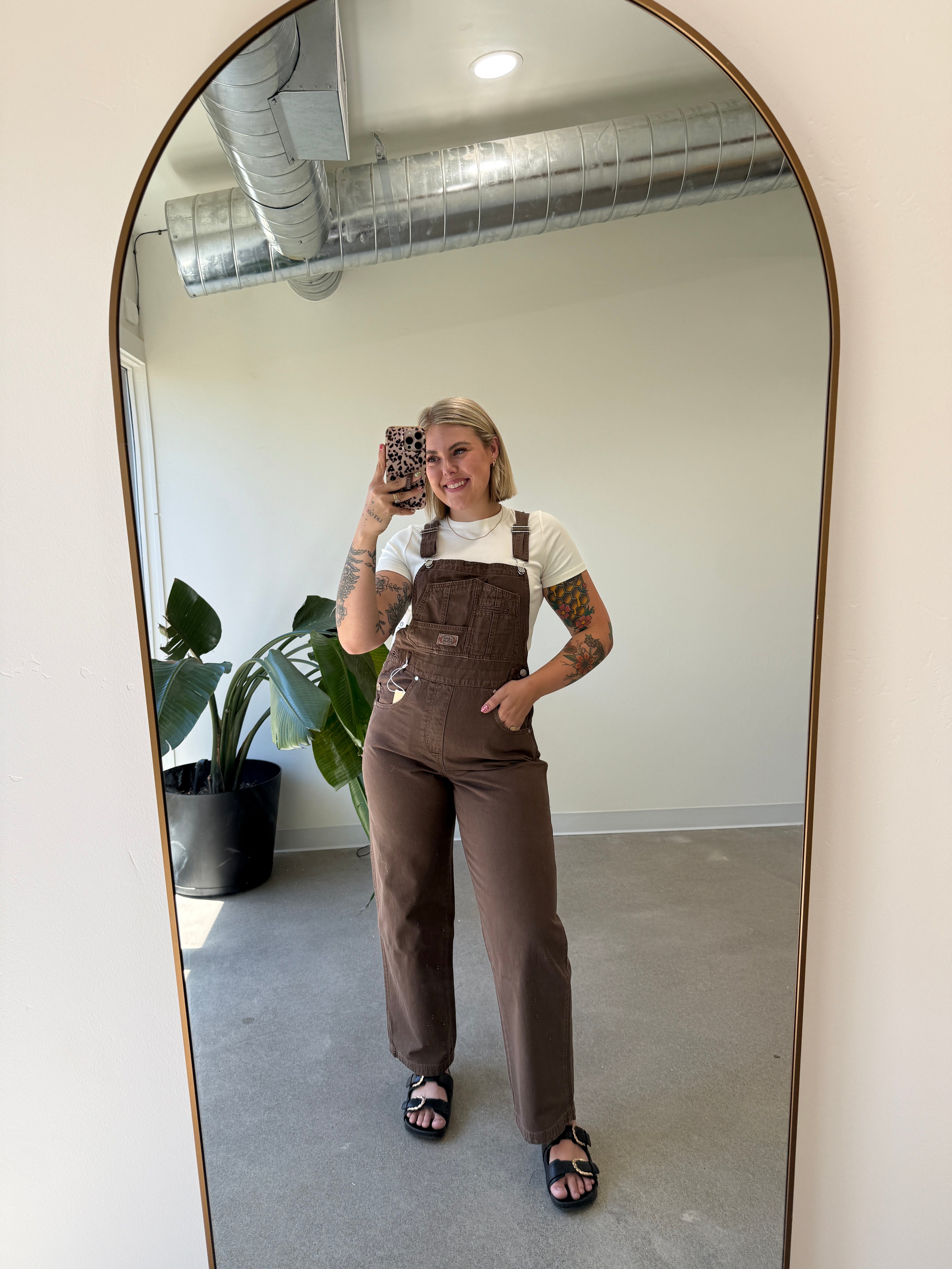 Mocha Utility Overalls