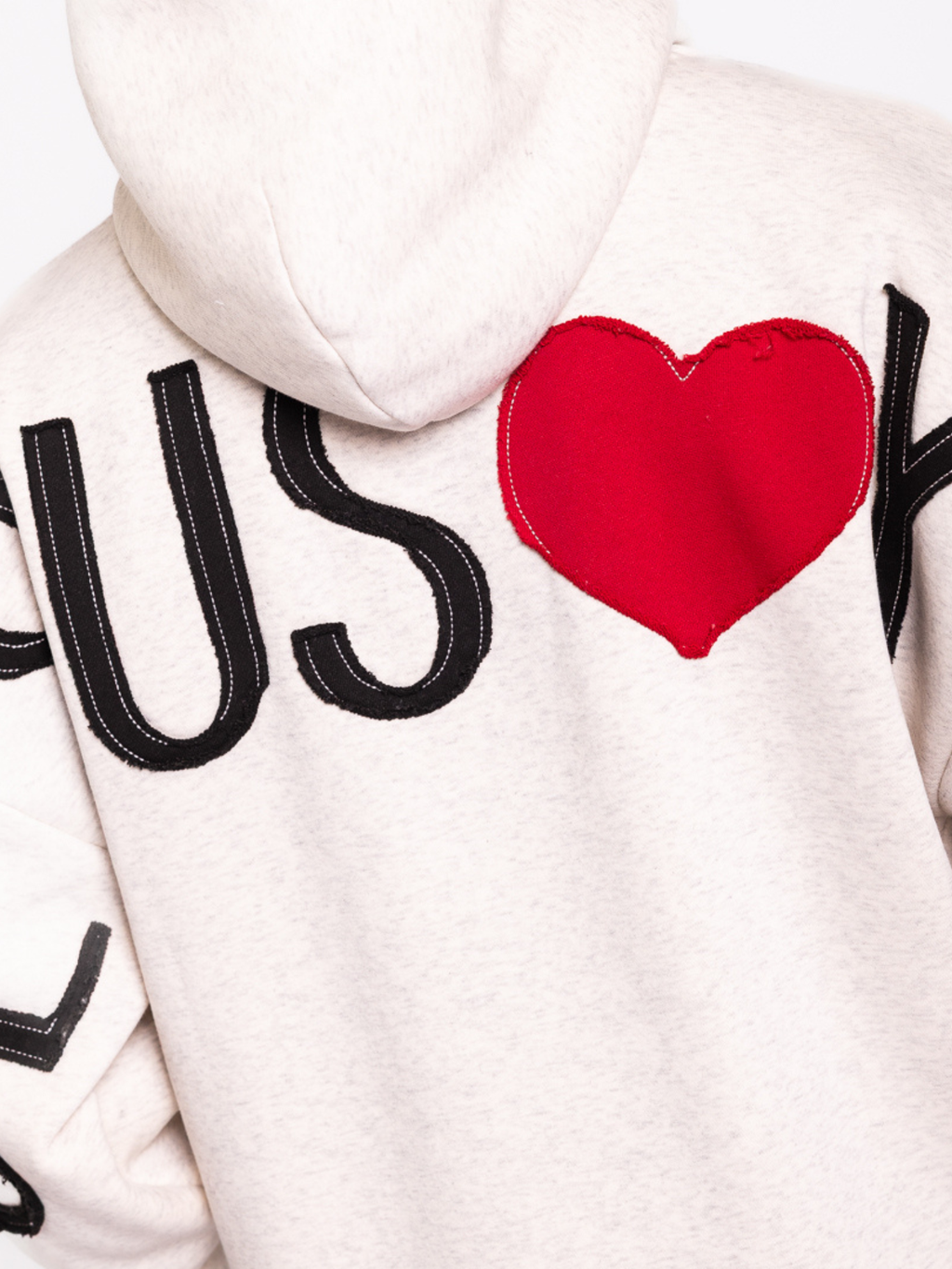 Jesus Loves You Patchwork Oatmeal Hoodie