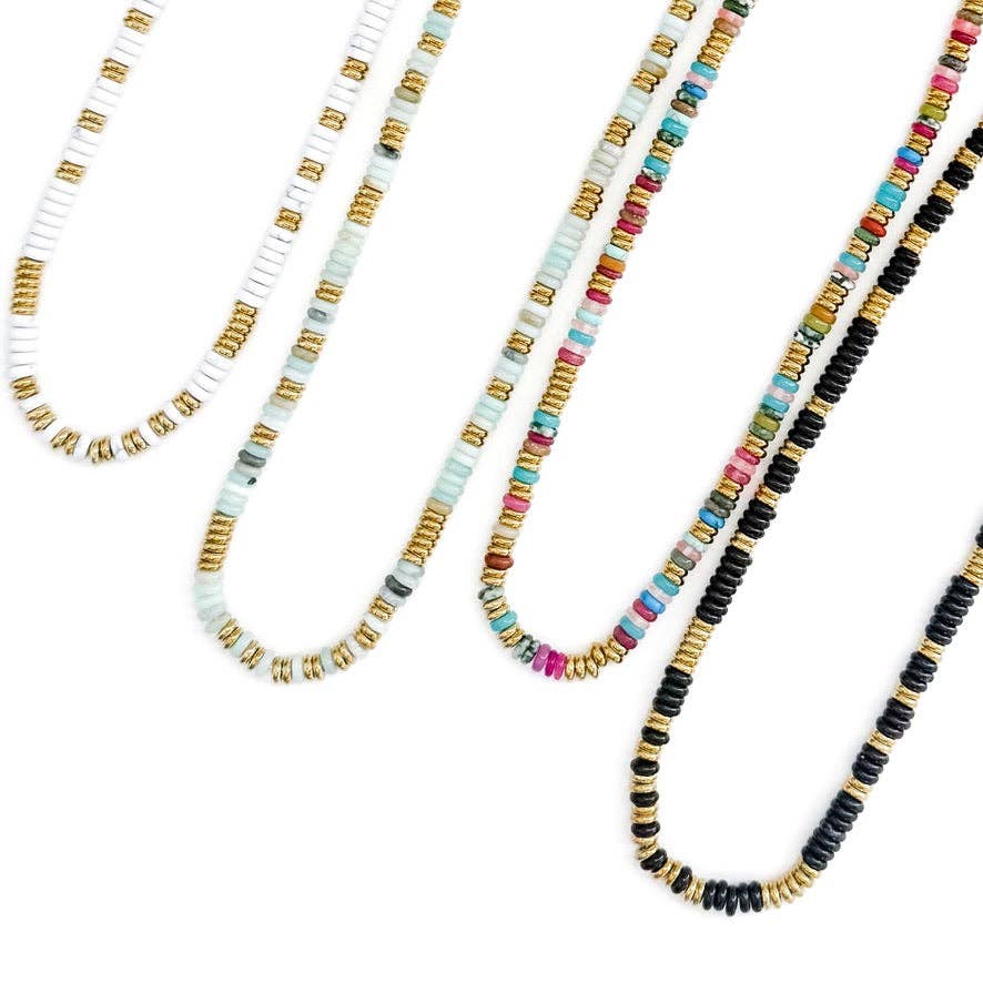 Joan Multi Color Beaded Stone Necklace || Multi Color