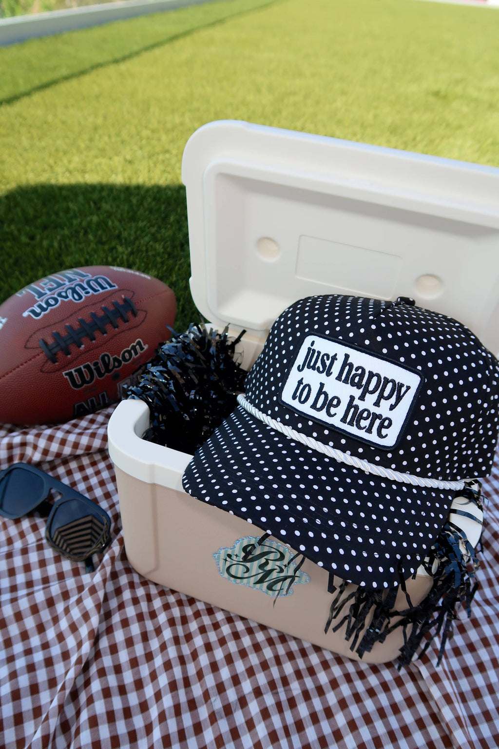 Just Happy To Be Here Polka Dot Hat