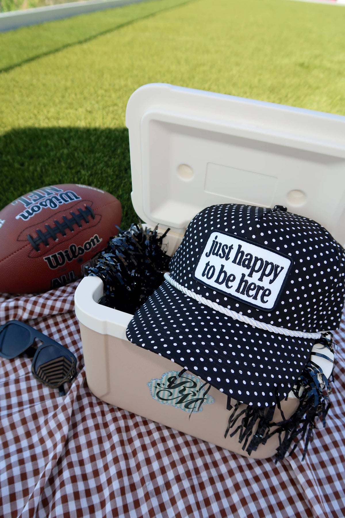 Just Happy To Be Here Polka Dot Hat