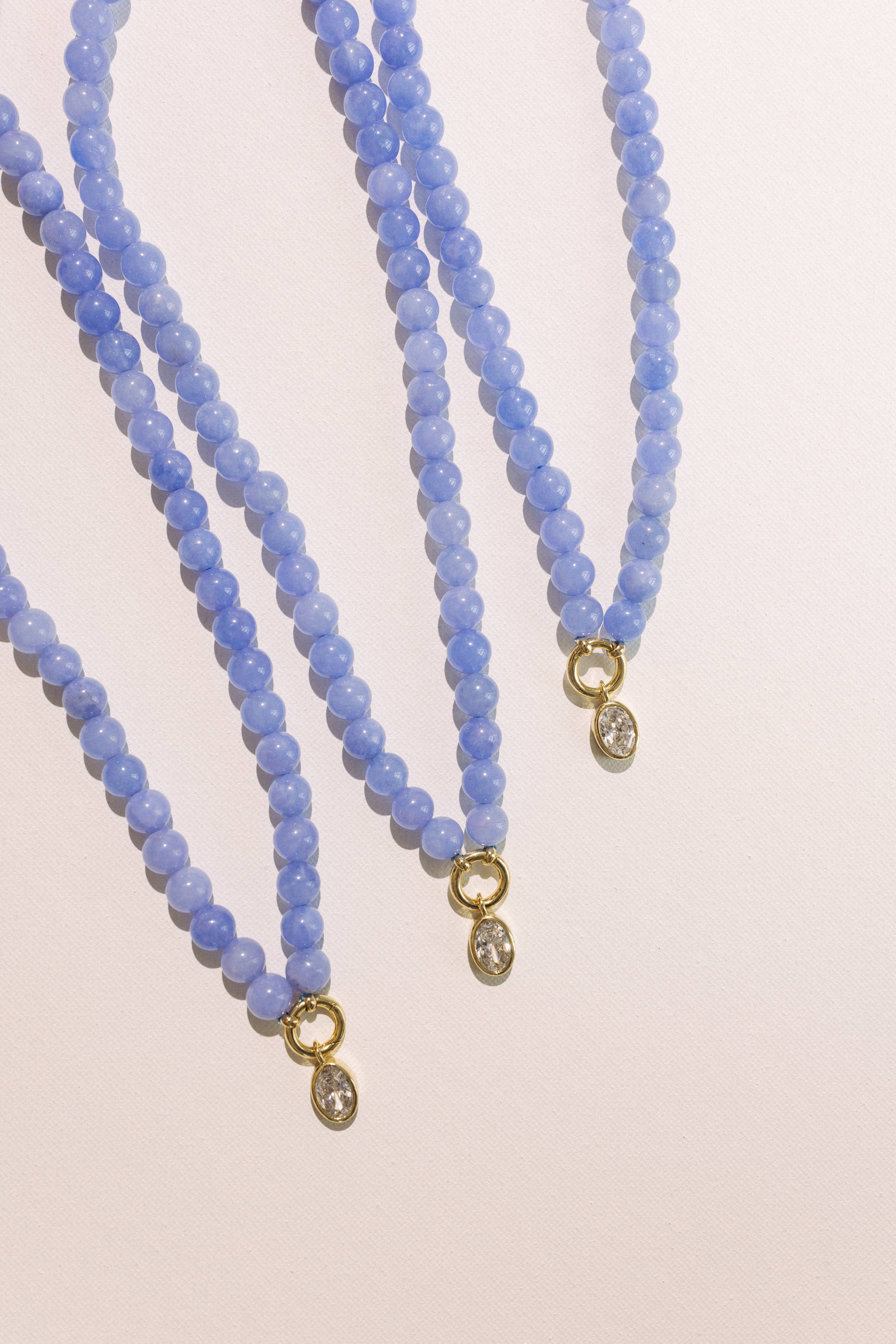 Sophie Beaded Crystal Necklace - Blue