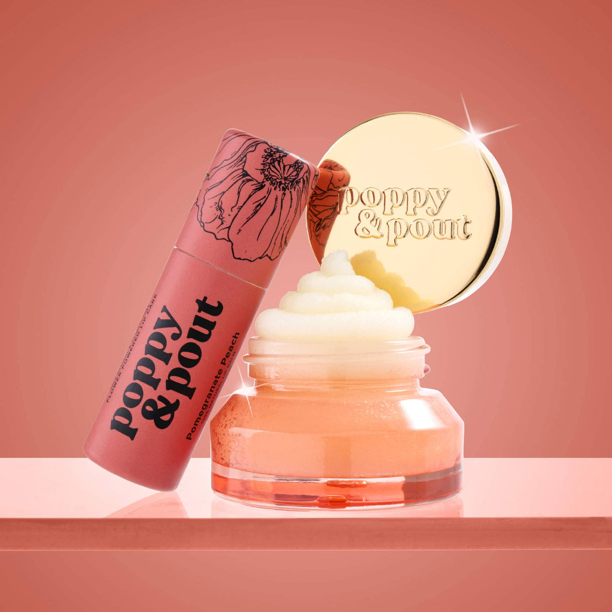 Poppy and Pout Lip Care Duo - Pomegranate Peach